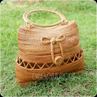 handbag rattan hand woven ata grass balinese natural design